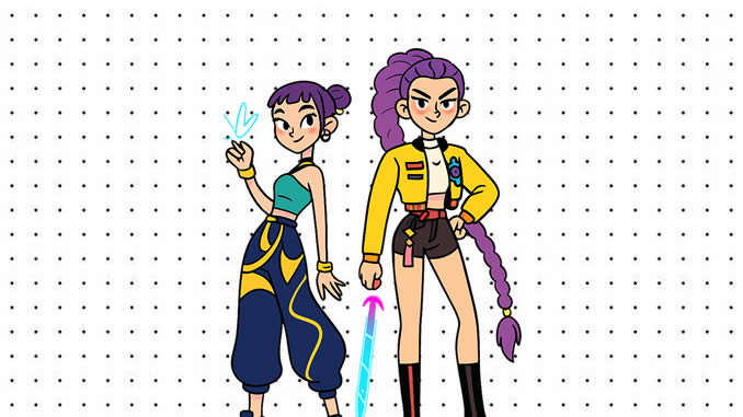 Desenhos de Guerreiras do K-Pop para colorir