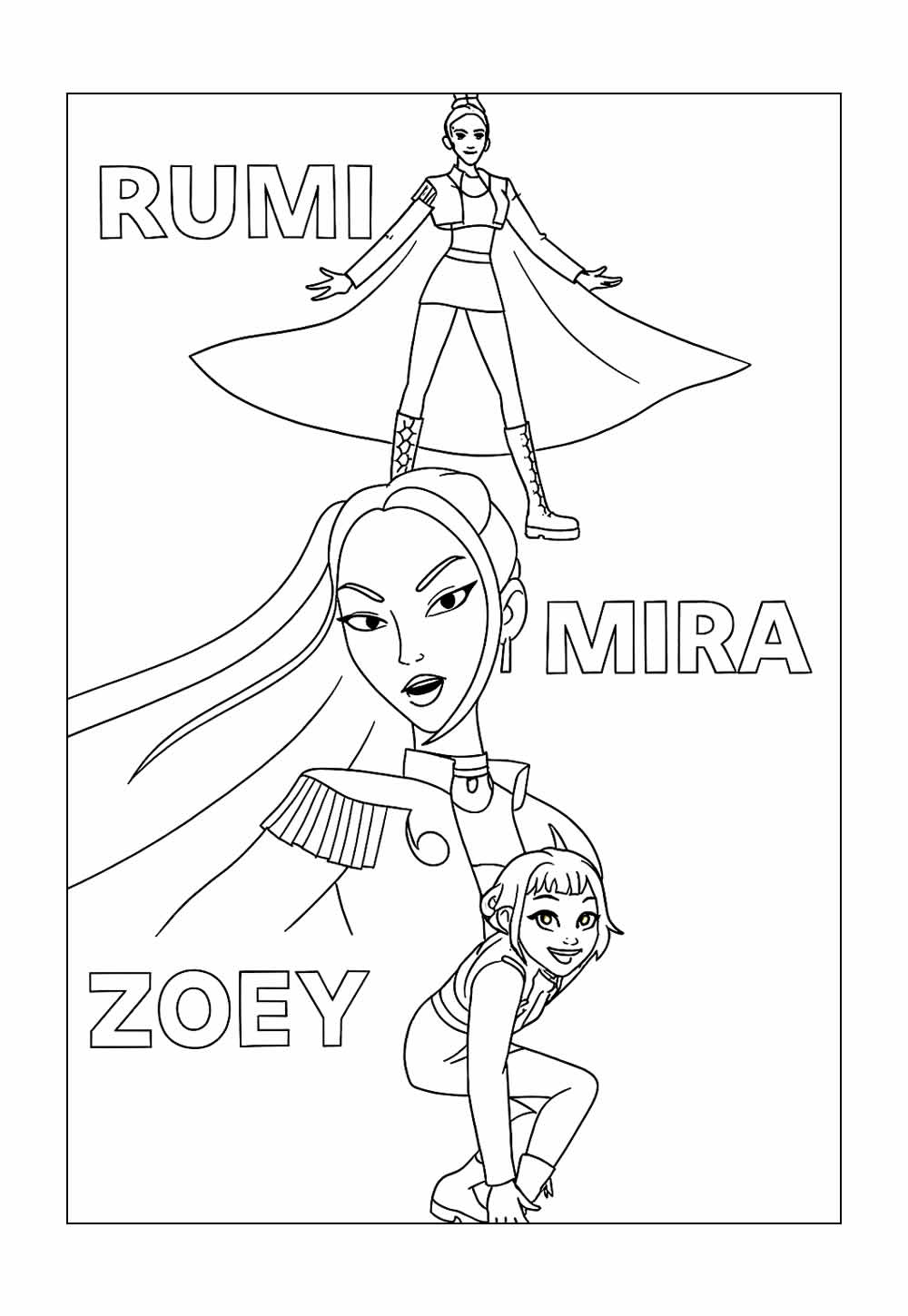 Desenho de Guerreiras do K-Pop