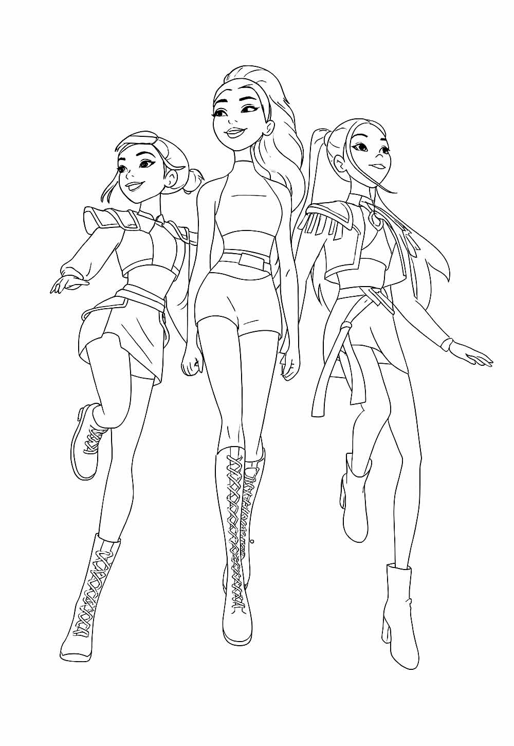 Desenho de Guerreiras do K-Pop para colorir