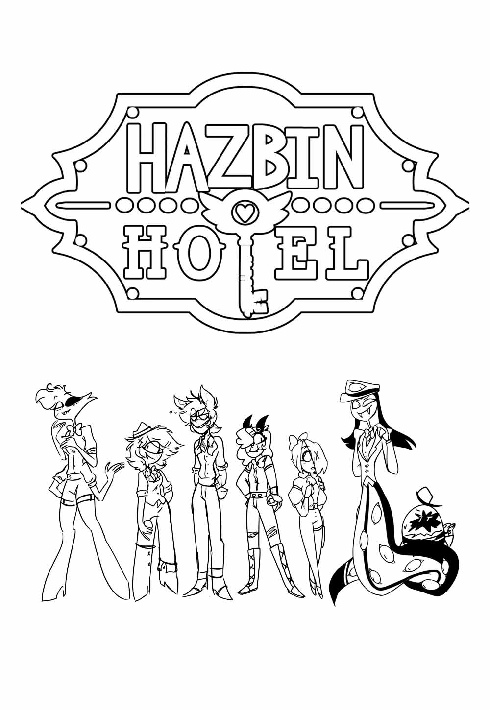 Hazbin Hotel para imprimir e colorir