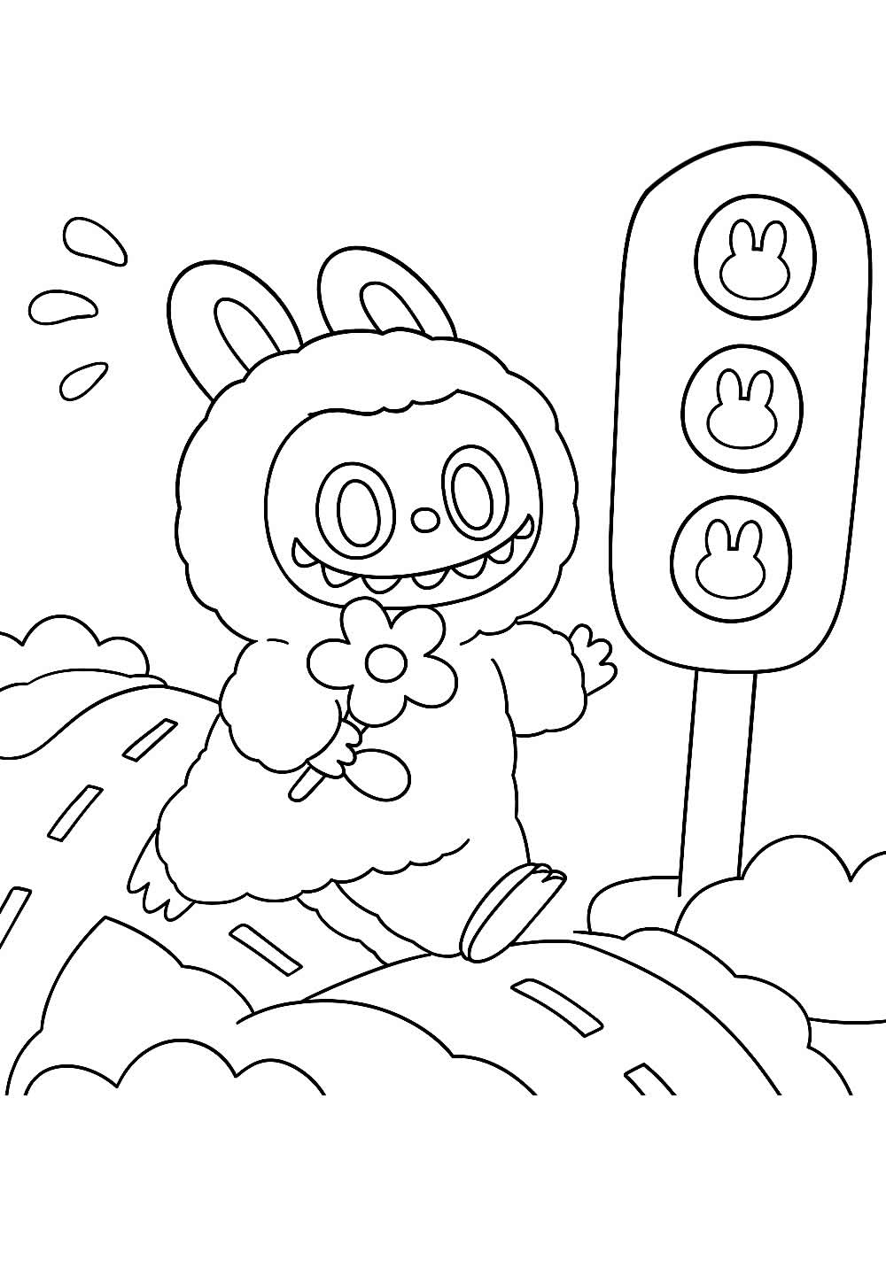 Desenho de Labubu para colorir