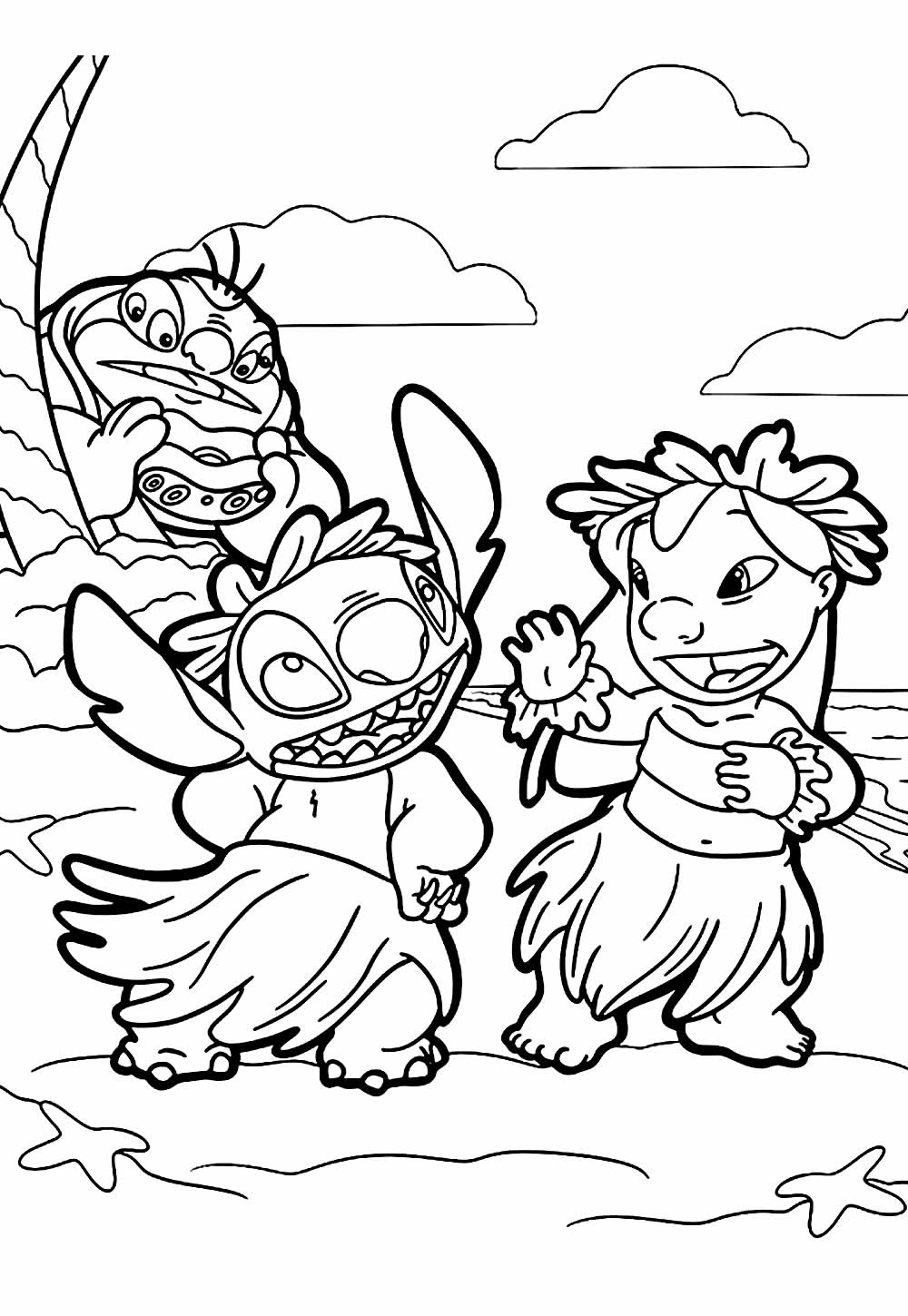 Lilo e Stitch para imprimir e pintar