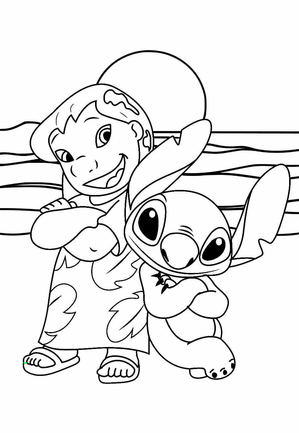 Desenho de Lilo e Stitch para colorir