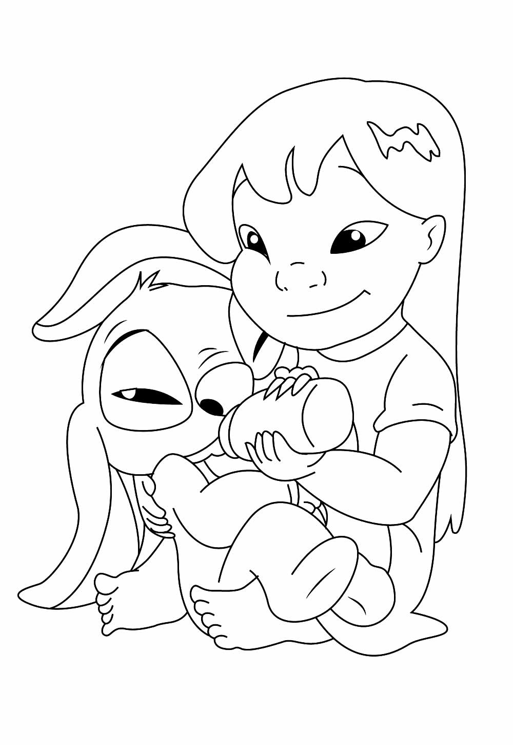 Desenho de Lilo e Stitch para pintar