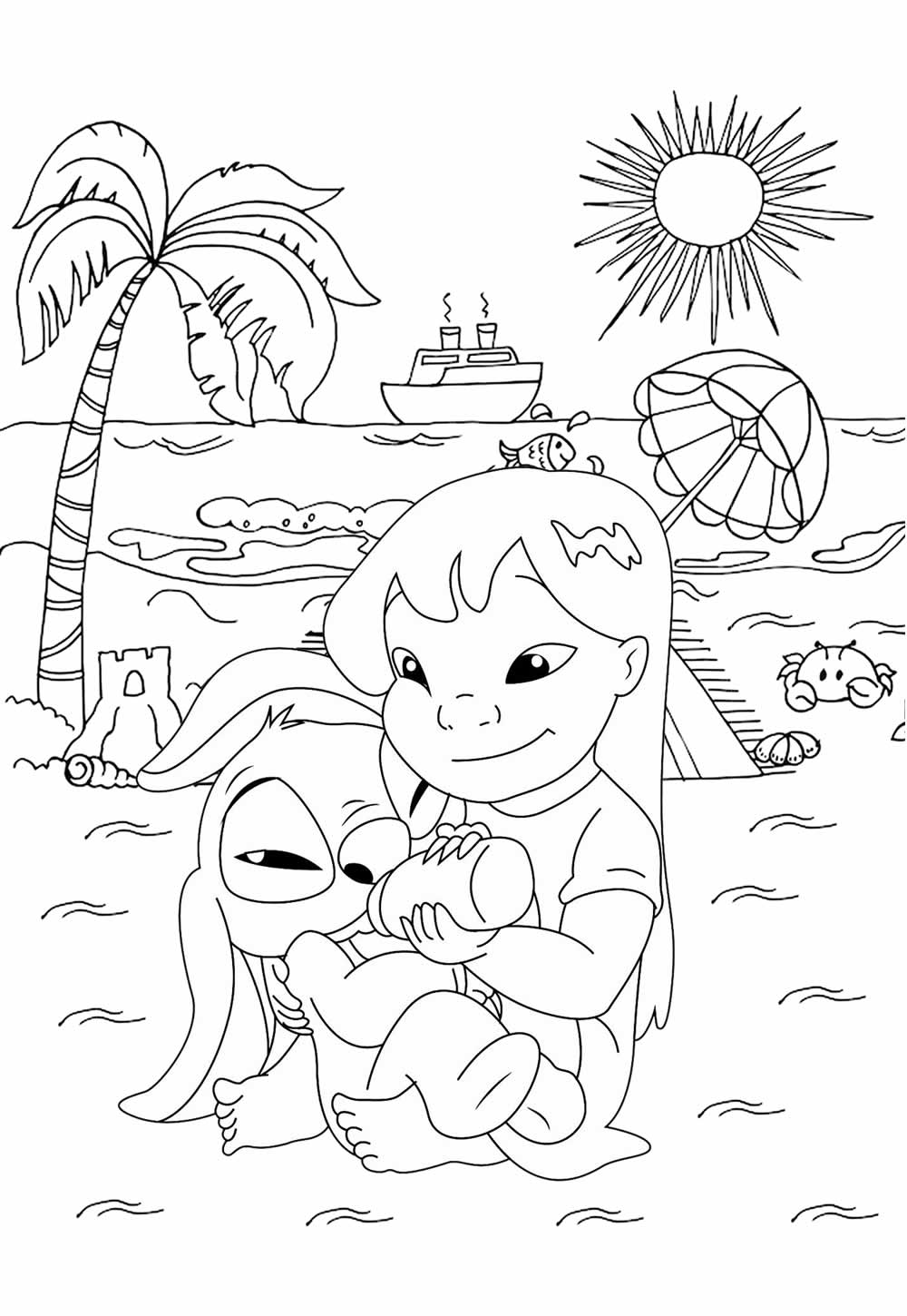 Desenho de Lilo e Stitch para colorir