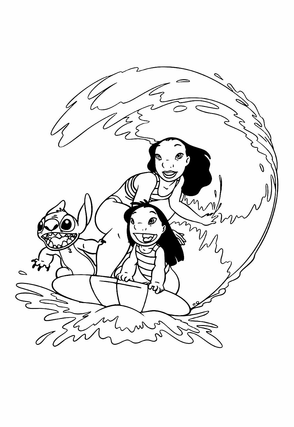 Desenho de Lilo e Stitch para colorir