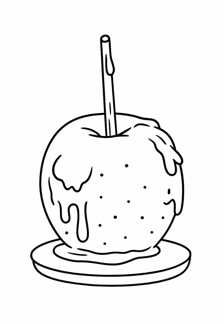 Desenhos de Maçã do Amor para colorir - Bora Colorir