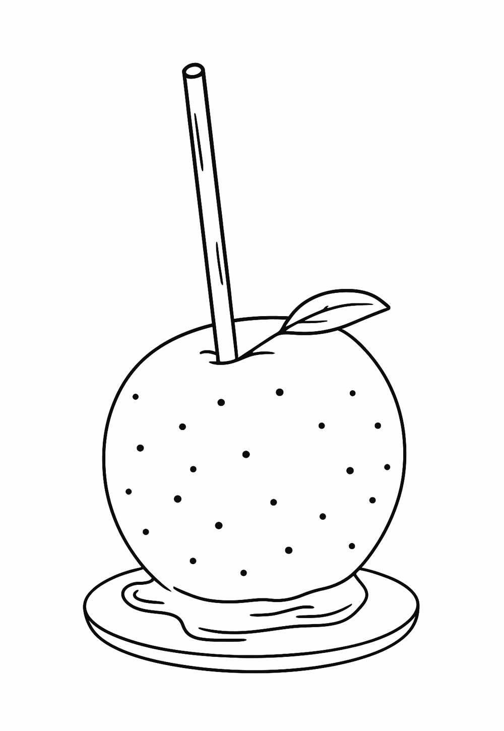 Desenho de Maçã do Amor para pintar