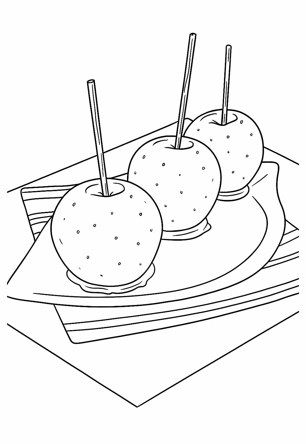 Desenho de Maçã do Amor para pintar