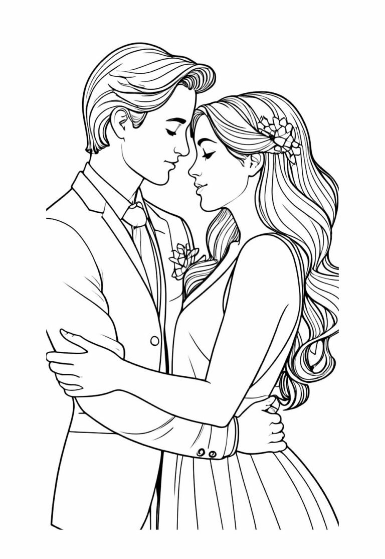 Desenhos de Namorados para colorir - Bora Colorir