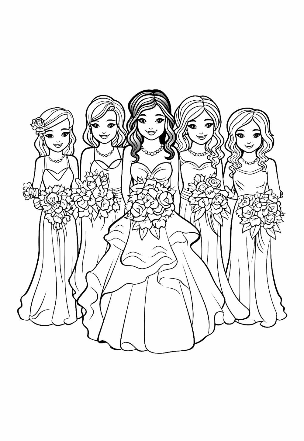 Desenho Noivas Colorir
