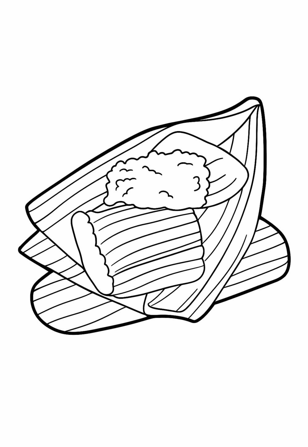 Desenho de Pamonha para imprimir e colorir