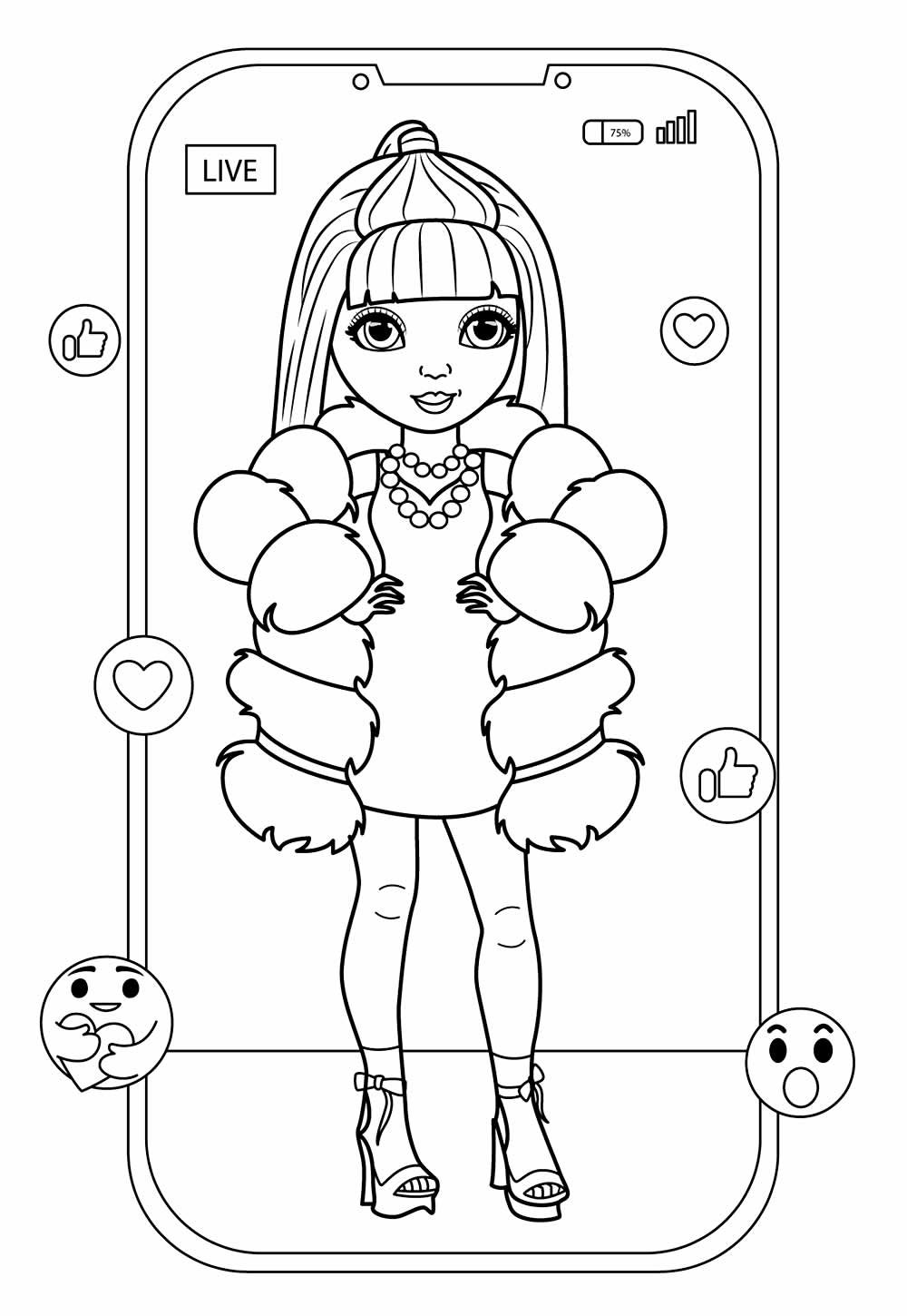 Desenho de Rainbow High para colorir
