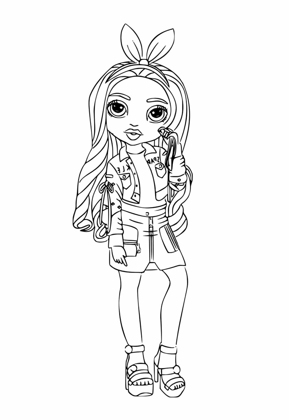Desenho de Rainbow High para pintar