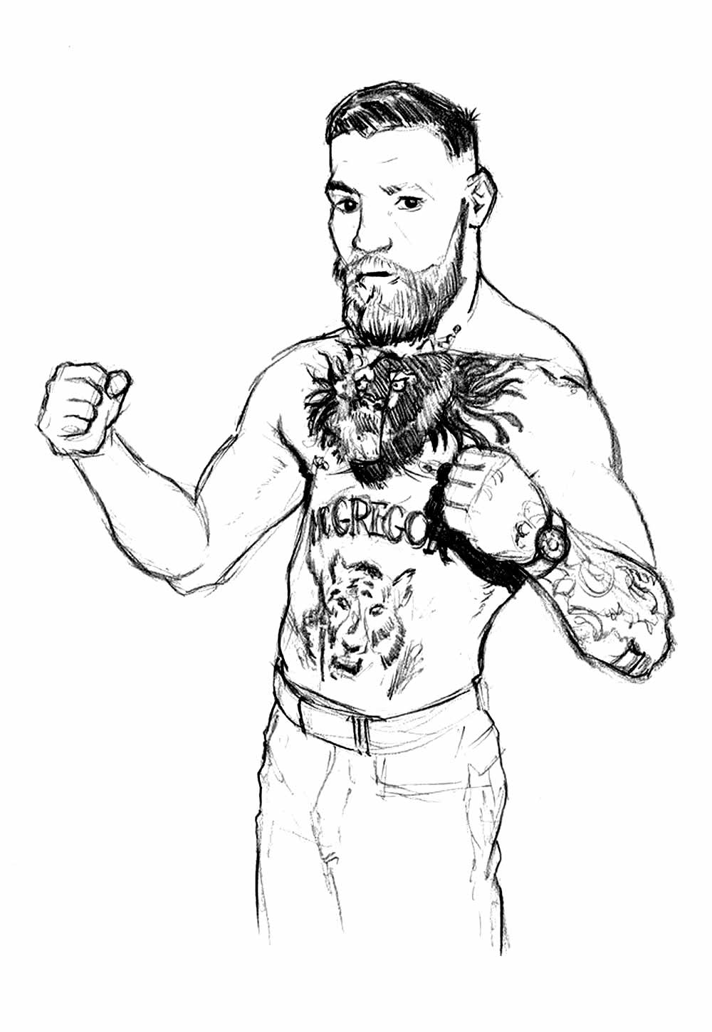 Desenho de UFC para colorir