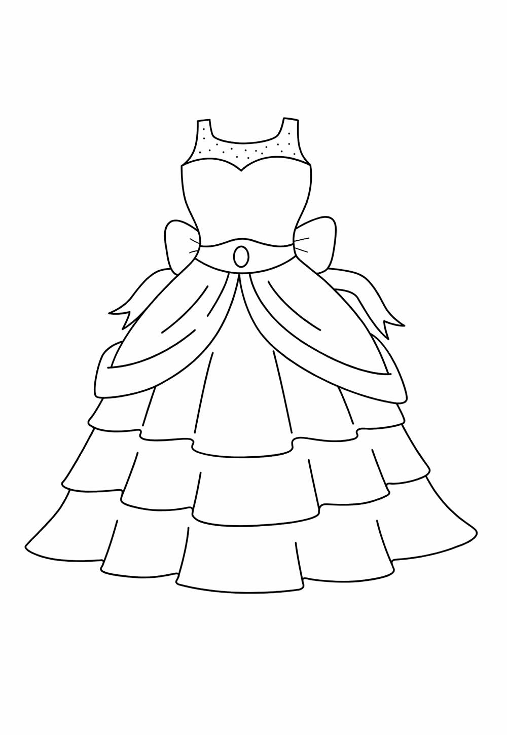 Desenho de Vestido Junino para pintar