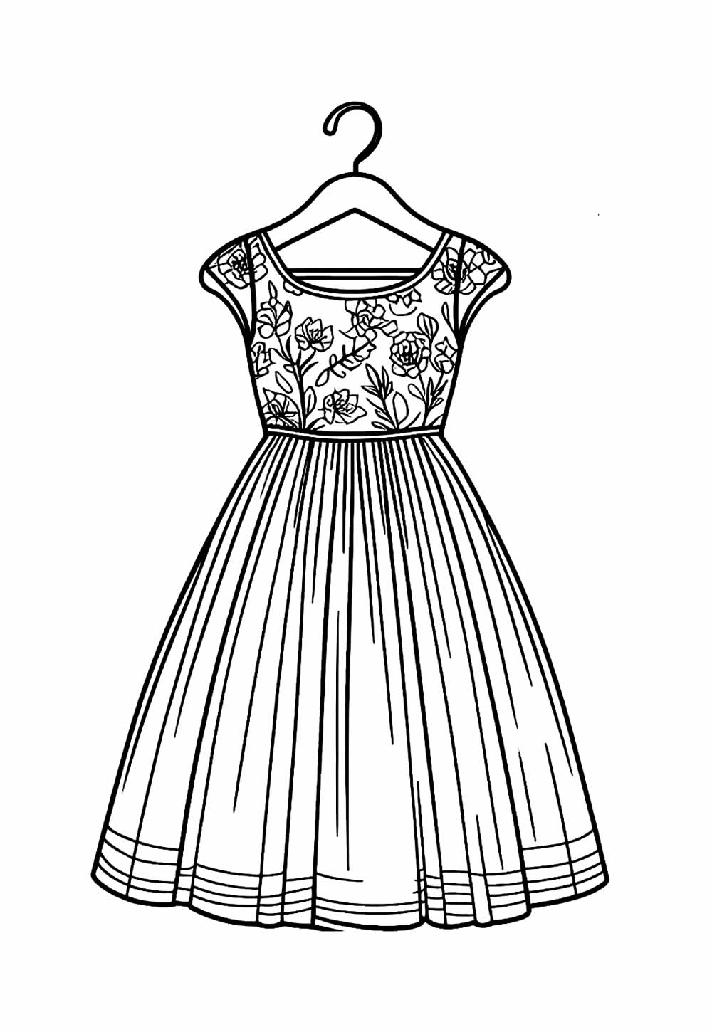 Desenhos de Vestido Junino para imprimir e colorir