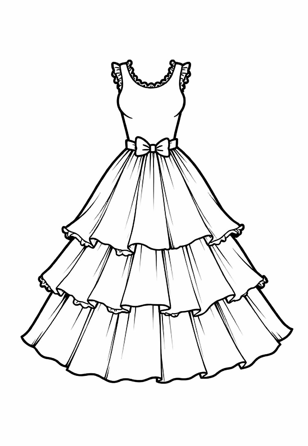 Vestido Junino para imprimir e colorir