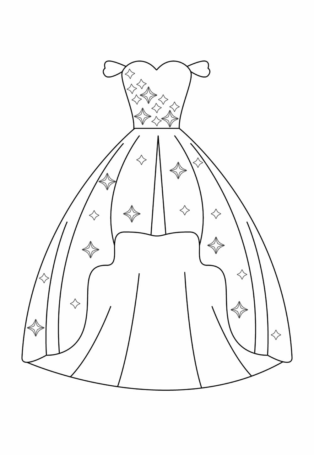 Vestido Junino para colorir