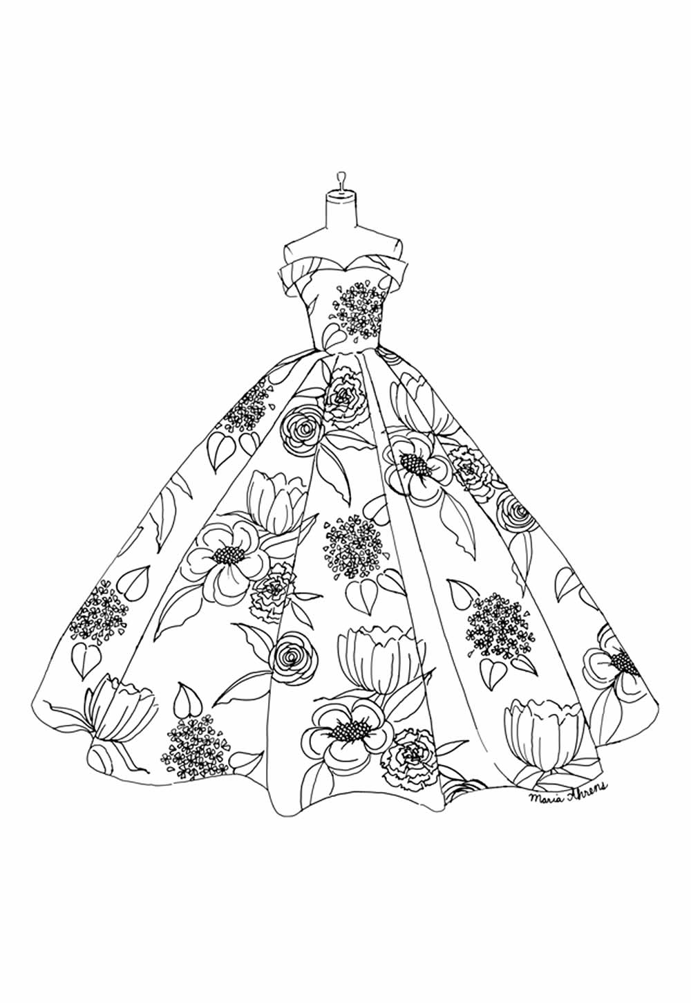 Desenho de Vestido Junino
