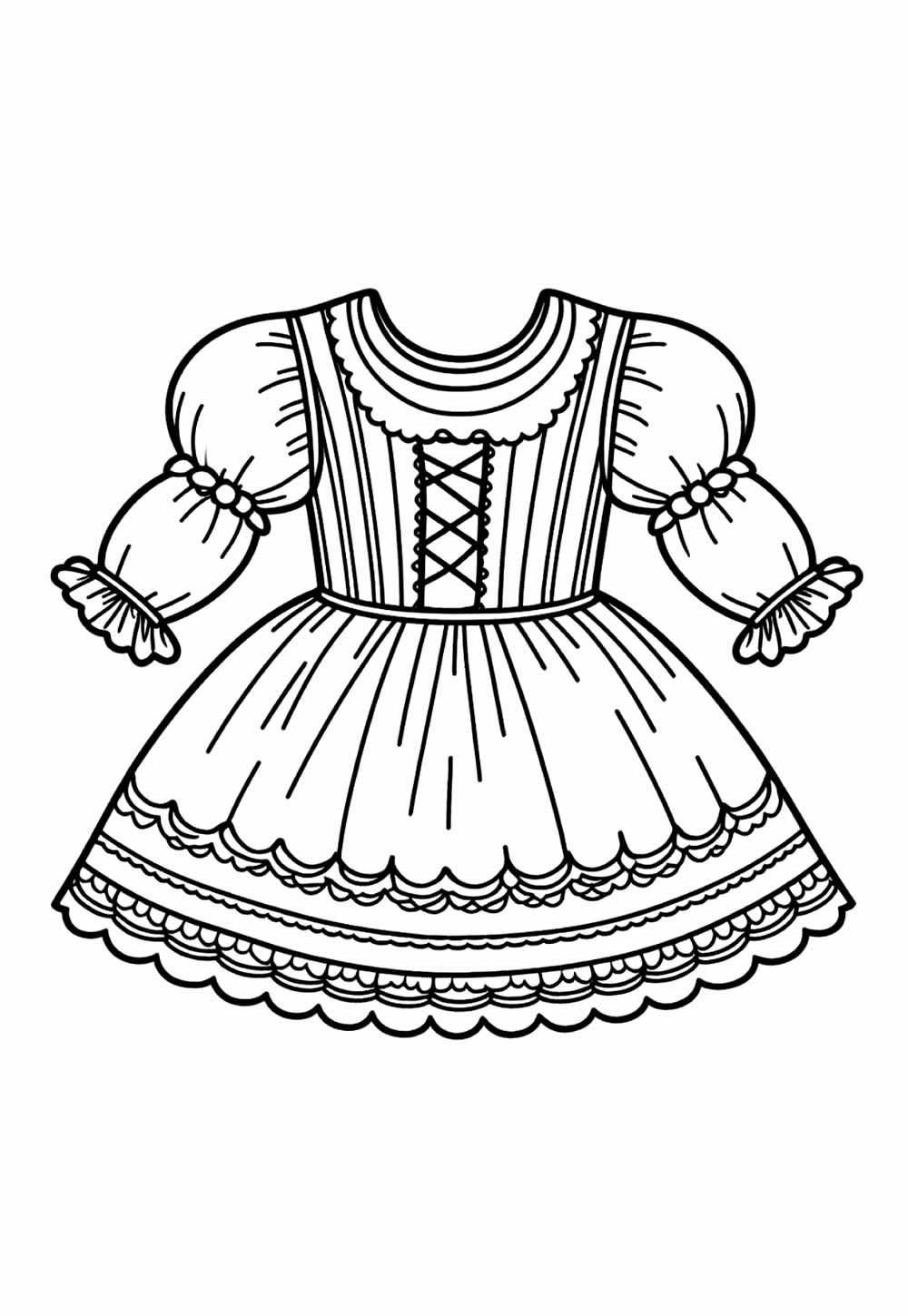 Desenho de Vestido Junino