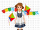 Desenhos de Vestidos Juninos para colorir