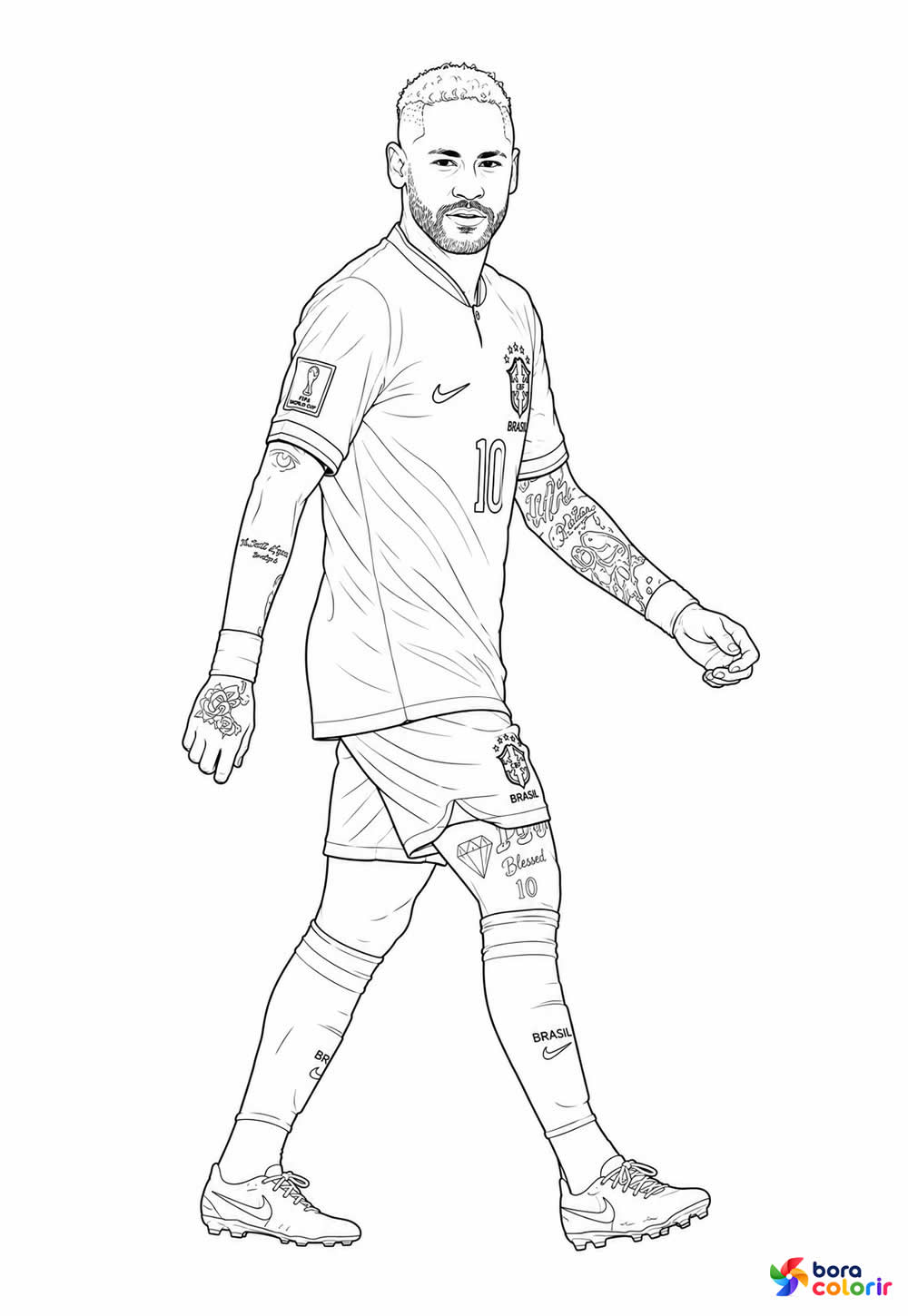 Desenho de Neymar para colorir