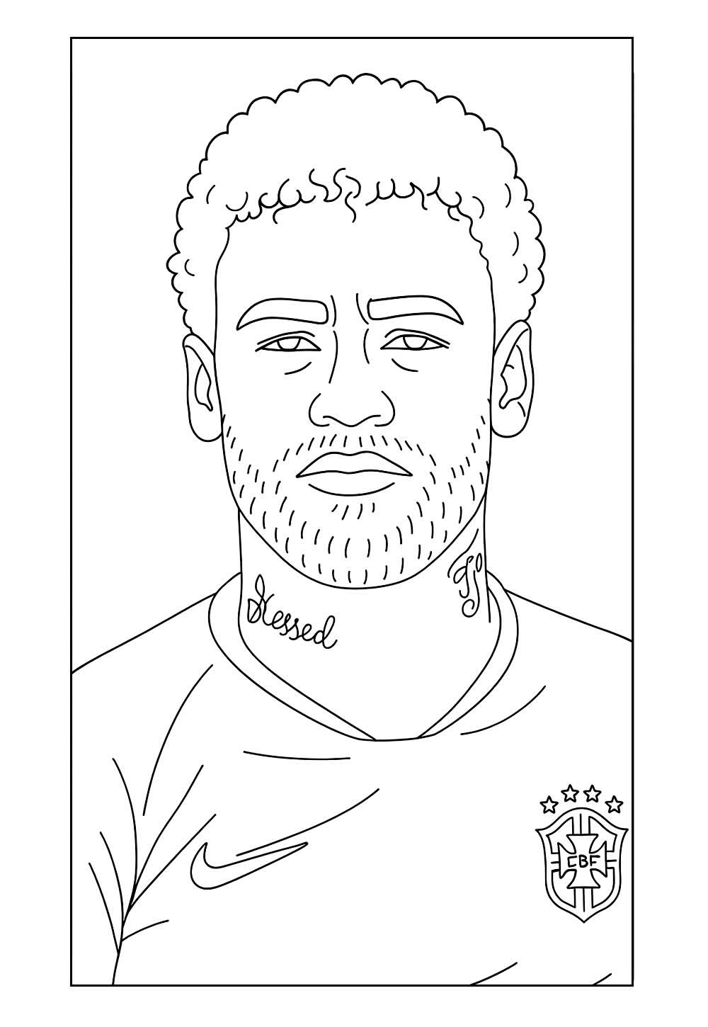Desenho de Neymar para pintar