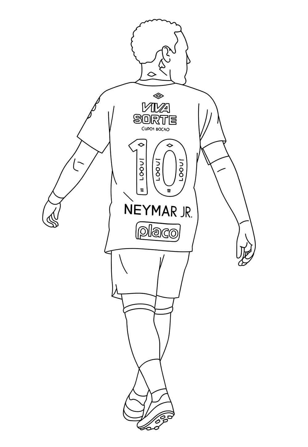 Desenho de Neymar para colorir