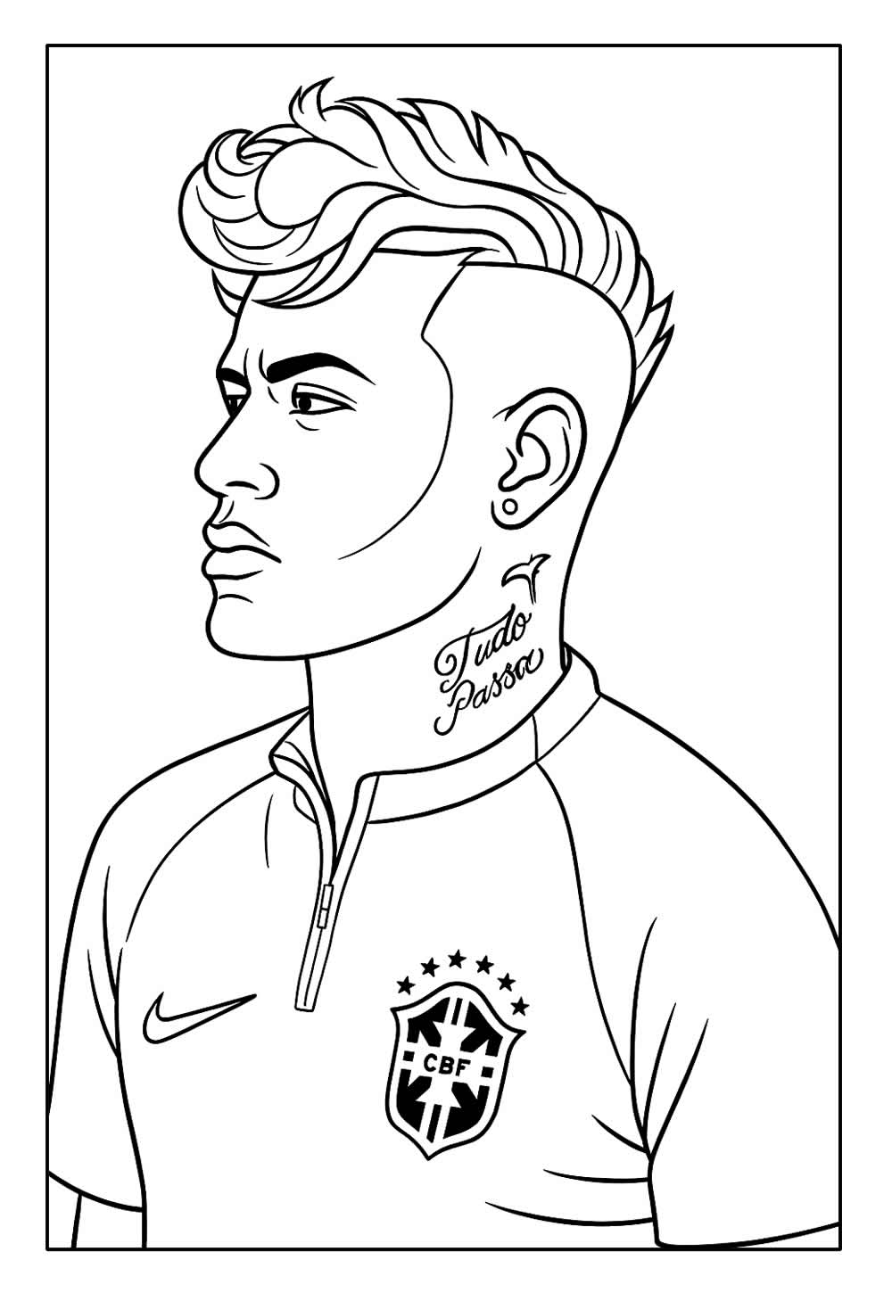 Desenho de Neymar para imprimir