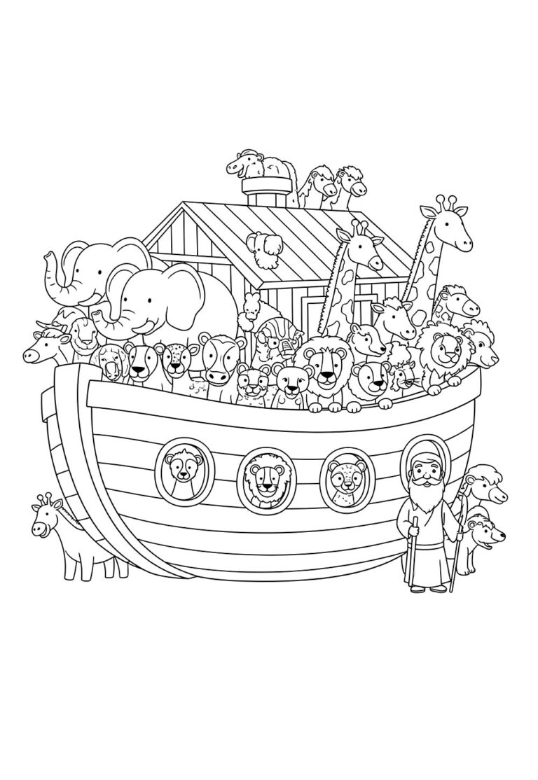 Desenhos da Arca de Noé para colorir - Bora Colorir
