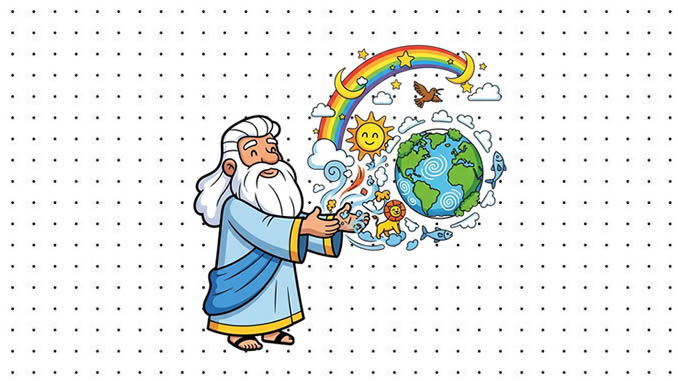 Desenhos de Deus e a Criação do Mundo para colorir