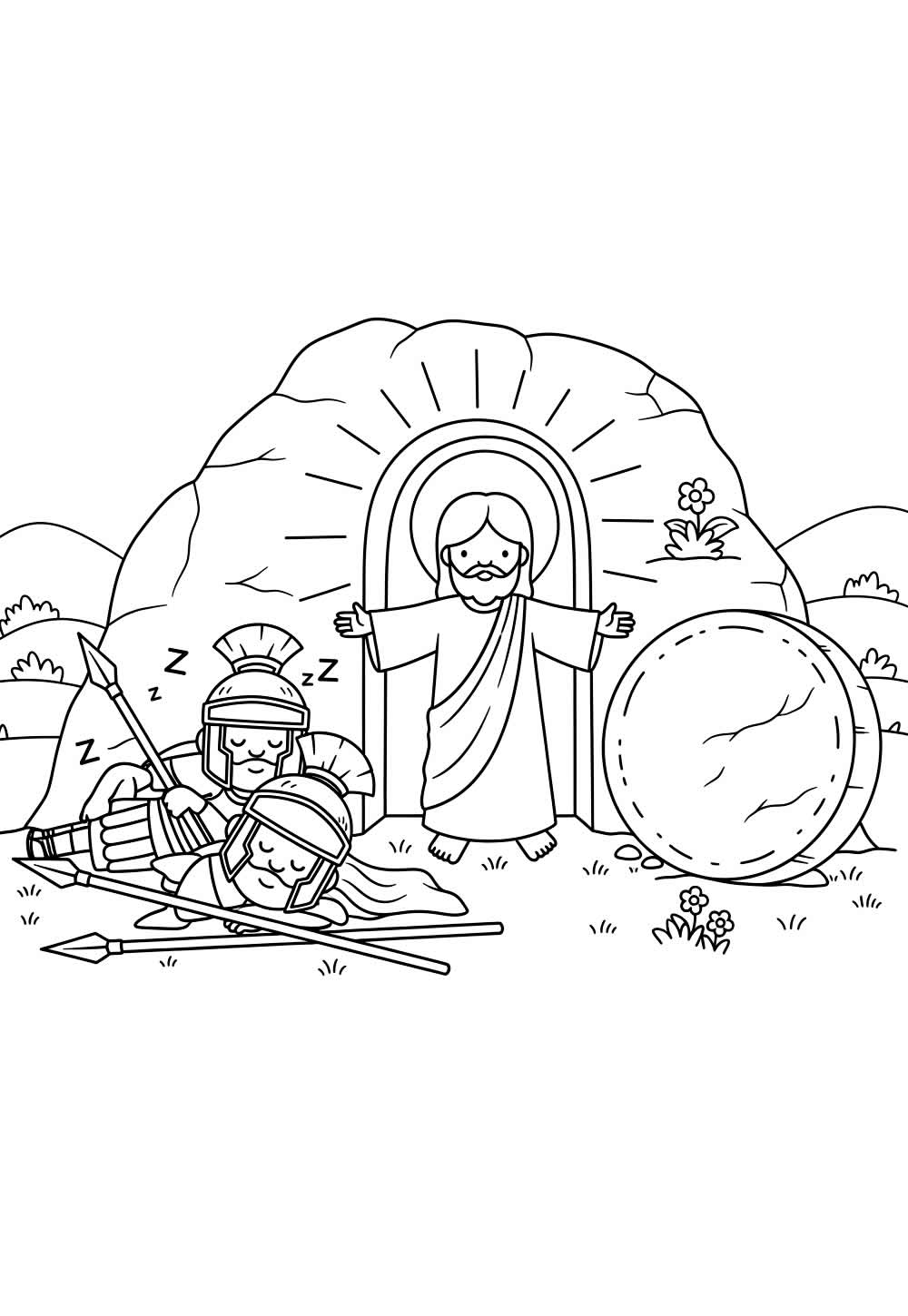 Ressurreição de Jesus para colorir