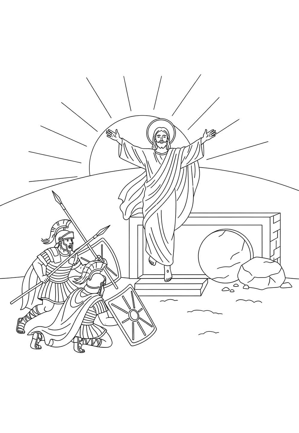 Desenho da Ressurreição de Jesus para colorir