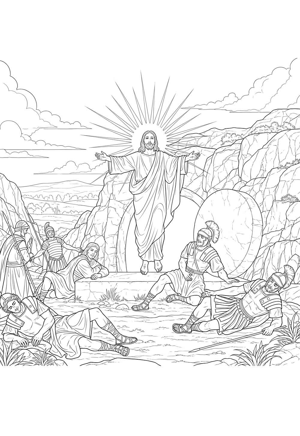 Desenho da Ressurreição de Jesus Cristo