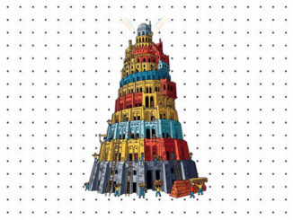 Desenhos de Torre de Babel para colorir