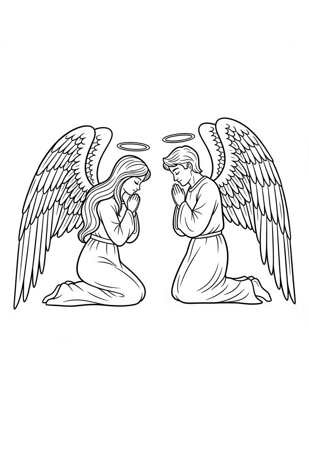 Anjos para colorir e pintar