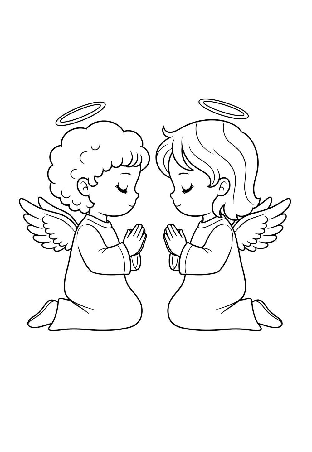 Desenhos de Anjinhos para colorir e pnitar