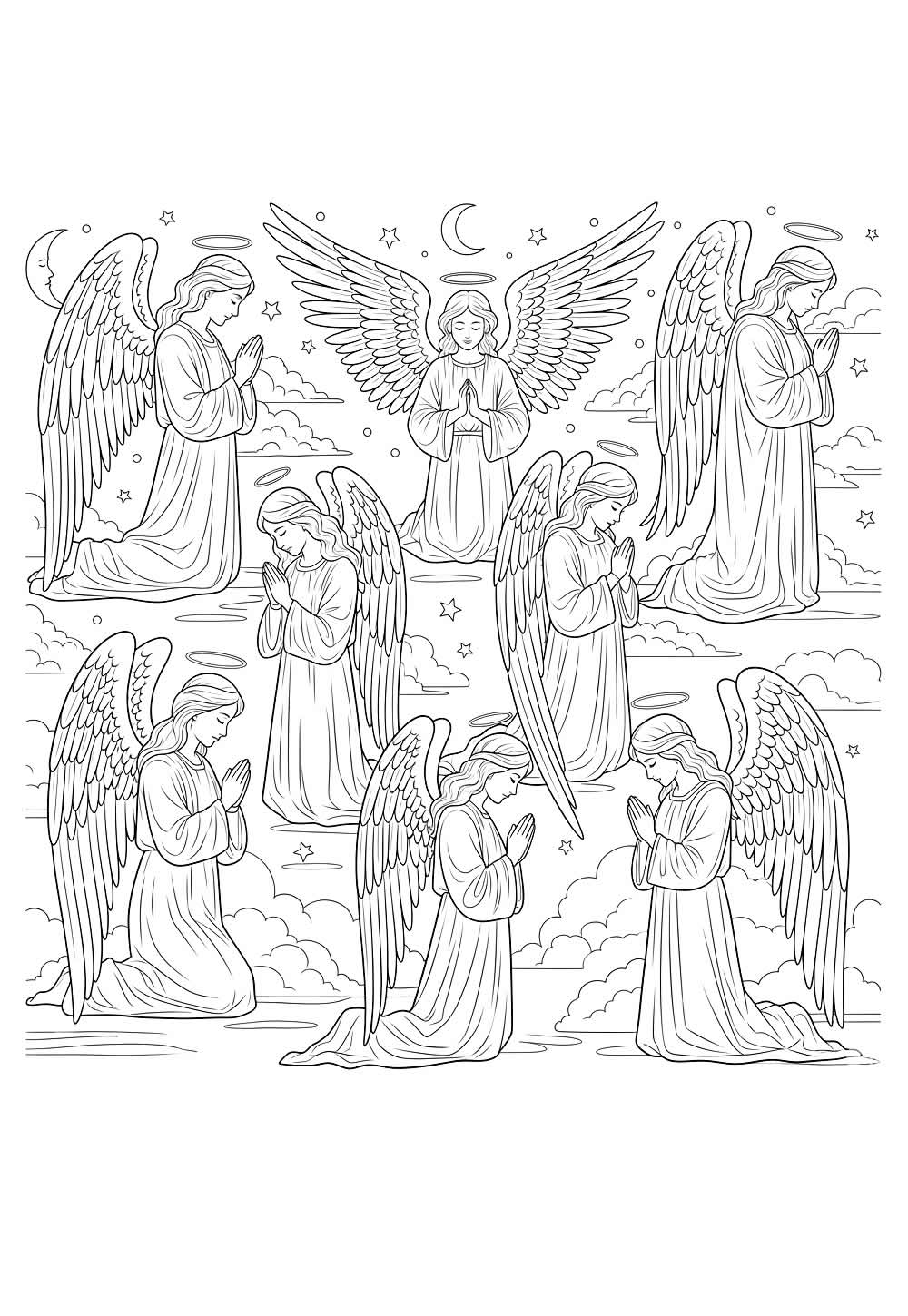 Desenhos de Anjinhos para pintar