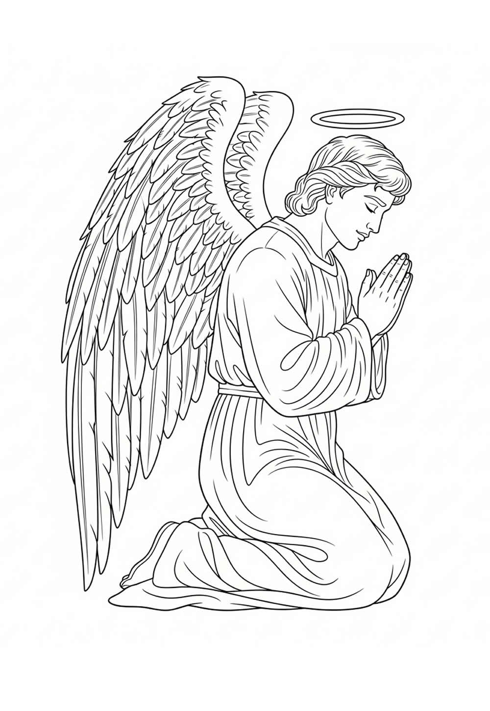 Desenho de Anjo Orando