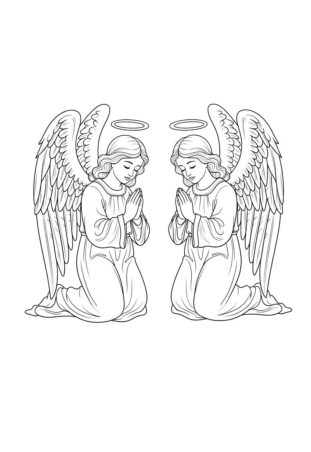 Desenho de Anjinhos para colorir