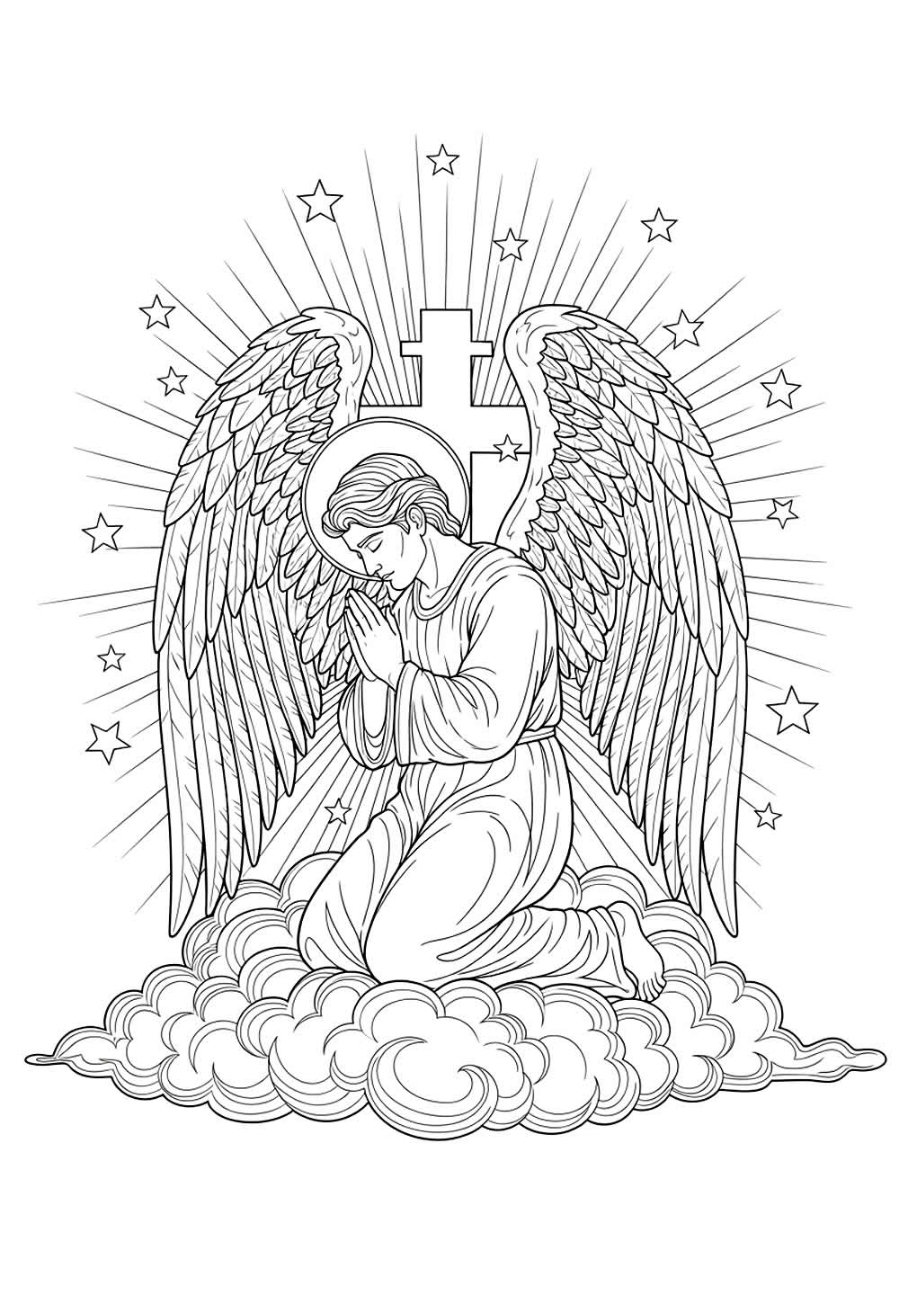 Desenho de Anjinho para pintar