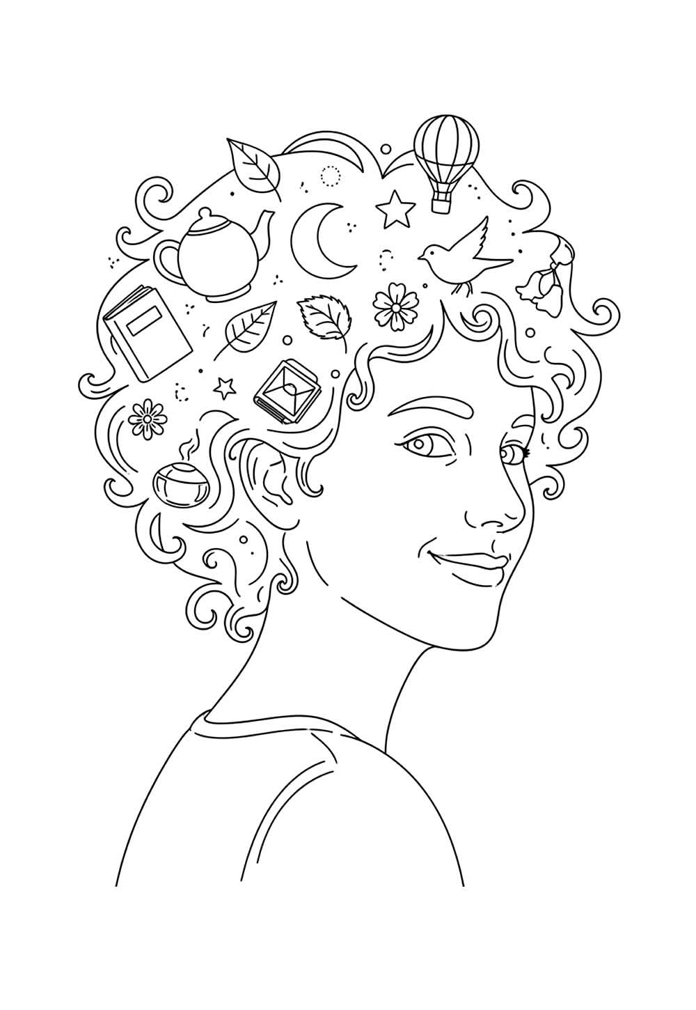 Desenho de Cabelo Maluco para colorir