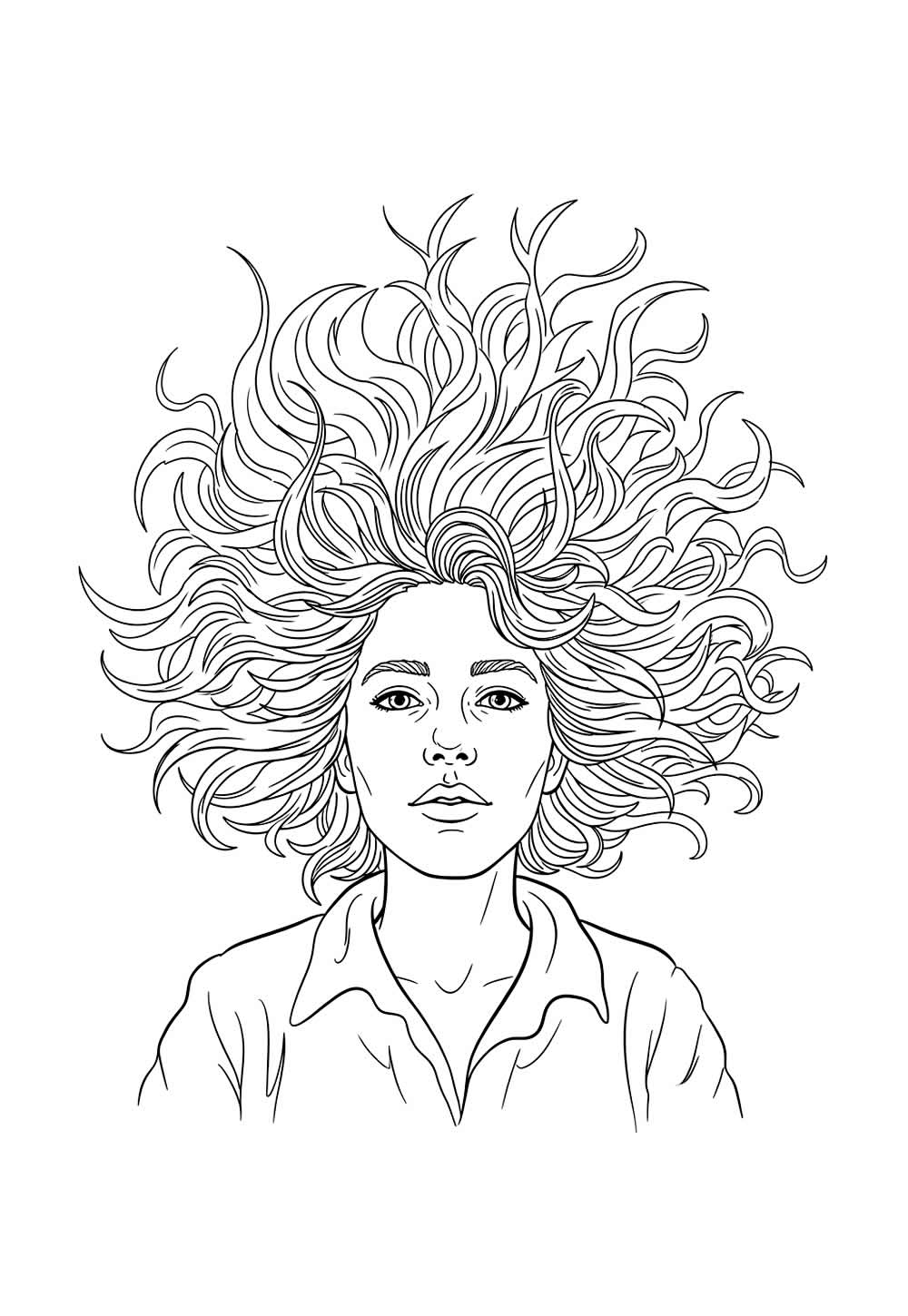 Desenho de Cabelo para colorir
