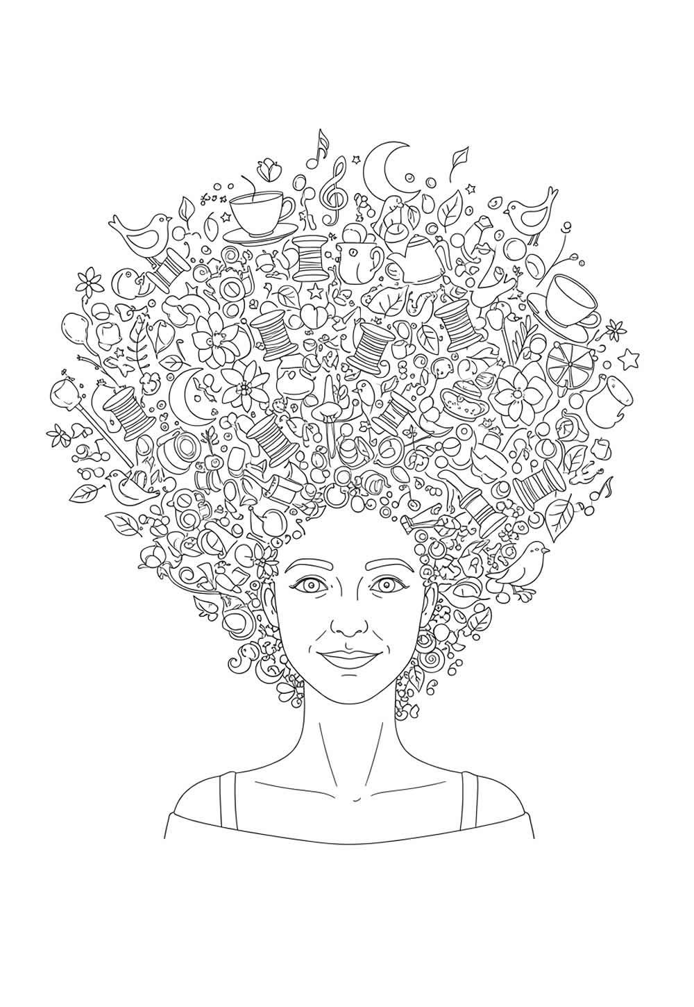 Desenho de Cabelo Maluco para imprimir