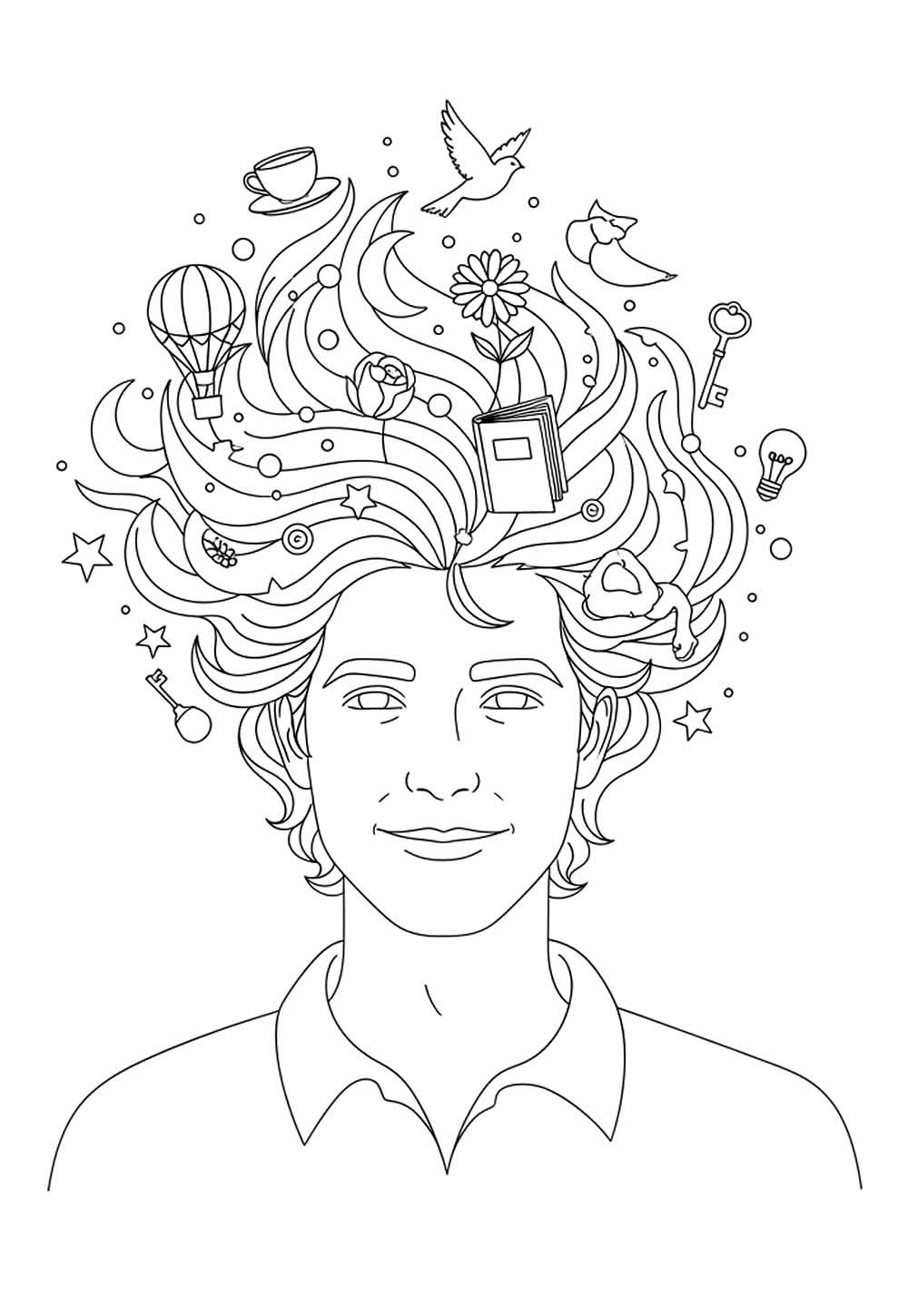 Desenho de Cabelo Maluco