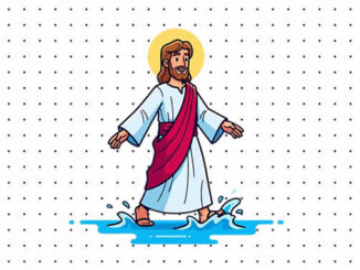 Desenhos de Jesus Caminhando Sobre as Águas para colorir