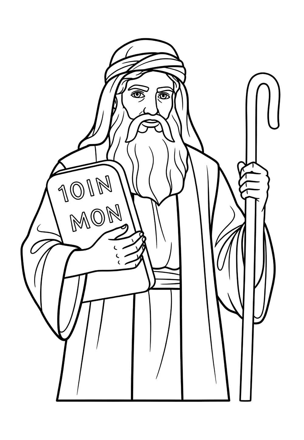 Desenho de Moisés para colorir