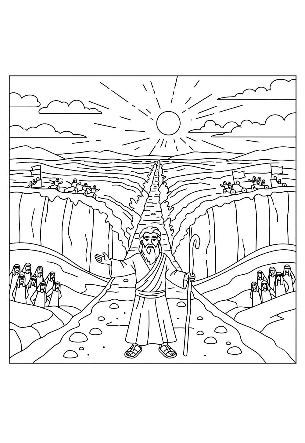Desenho de Moisés para pintar