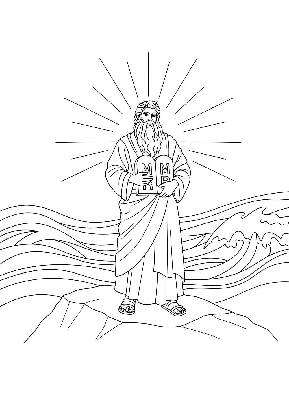 Desenho de Moisés para colorir